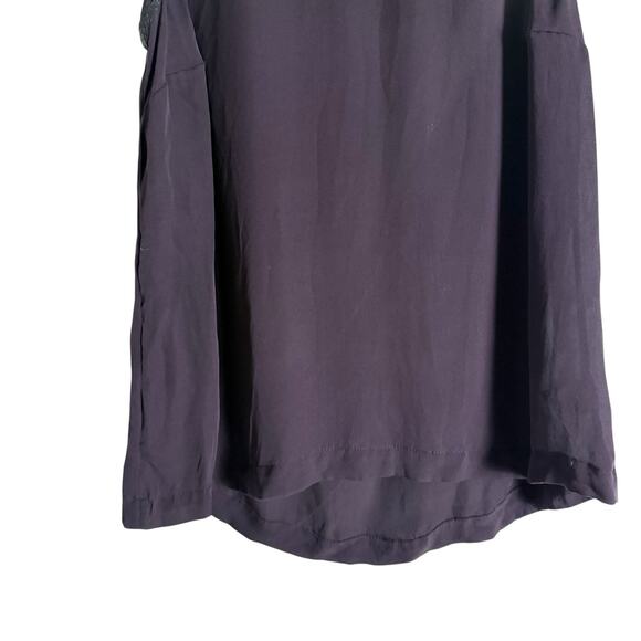 A.L.C. Plum Purple Silk Snakeskin Leather Trim Sleeveless Tank Top Size Small - Picture 4 of 9